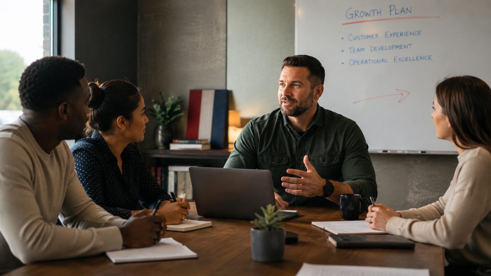 Mentor working with founders